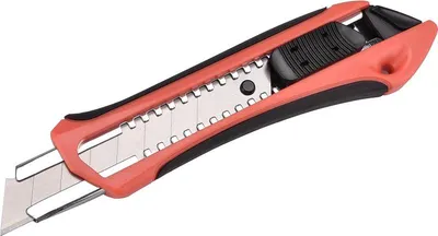 Produktbild von Nůž ulamovací s kovovou výztuhou, 18mm, pogumovaná rukojeť