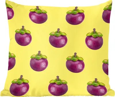 Produktbild von MuchoWow® Zierkissen Sofakissen Wohnzimmer Dekokissen 45x45 cm Obst - Muster - Violett - Schlafpolster - Polster für das Sofa