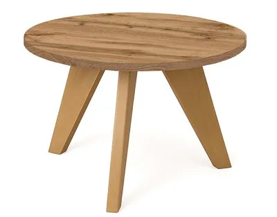 Obrázek produktu pro DEKORI_INTERIORS, konferenční stolek LORA, 60 cm – minimalistický, lehký a nadčasový pro moderní interiéry (dub Wotan/Wotan)