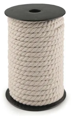 19m Baumwollseil 8mm geflochten Baumwollschnur Baumwollkordel natur