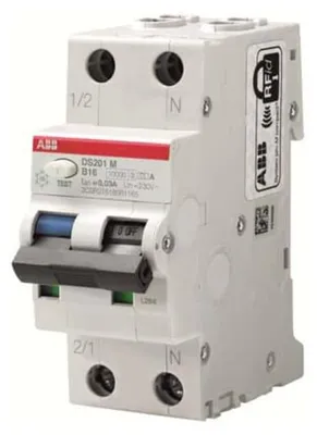 Obrázek produktu pro RCBO 10kA,1p+N,B16,30mA - Jistič B16 / 0A DS201MA-B16/0,03