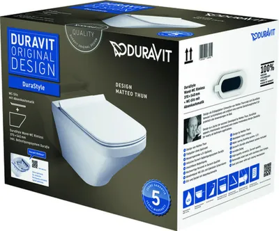 Obrázek produktu pro Duravit Wand-WC DuraStyle Rimless pl WC-Sitz m. Absenkaut. mit Befestig.
