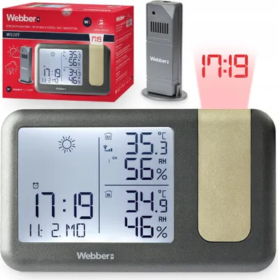 Produktbild von Wetterstation Mit Dcf Meteo Webber Ws207 Wetteranzeige Laserprojektor