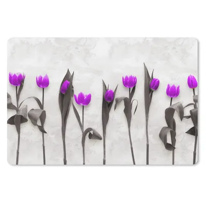 Produktbild von MuchoWow® Schreibtischunterlage Blumen - Tulpen - Lila 60x40 cm - XXL Mauspad - Großes Mauspad