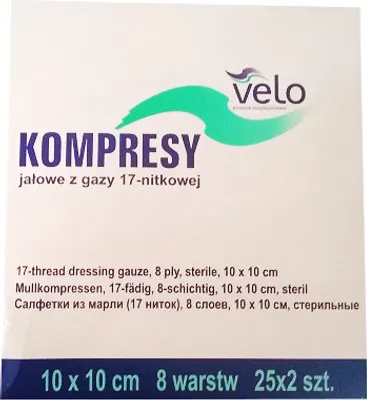 Produktbild von VELO Steriler Mullverband – 17N 8W 5 cm x 5 cm (25 x 2 Stück)