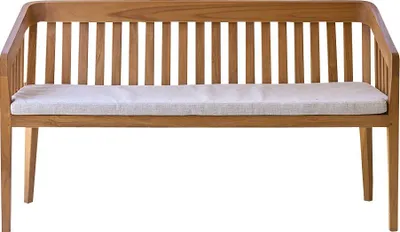 Produktbild von Abgerundete Gartenbank Teakholz 150 cm Kissen