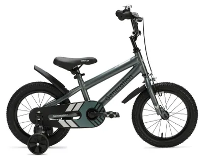 Productafbeelding van Generation Sport 14 inch, grijs – kinderfiets met stabilisatorwielen – geschikt voor kinderen van 3 tot 5 jaar