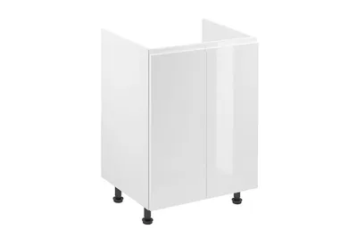 Produktbild von Spülenschrank 60 cm ohne Arbeitsplatte Küchenunterschrank mit 2 Türen,Aspen D60Z Weiß Hochglanz