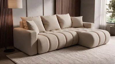 Produktbild von Ecksofa GERRO Schlaffunktion Bettkasten Universal Boucle BEIGE
