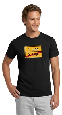 Produktbild von Spreadshirt 1. Liga Aufstieg Fußball Humor Männer T-Shirt, M, Schwarz