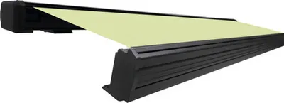 Produktbild von SOLUNA Kassettenmarkise Exquisit 4x3,5 Stoff Dessin 7244 Gestell DB703 dunkelgrau Antrieb links inkl. Motor und Wandscha