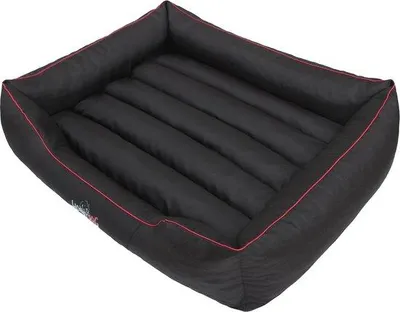 Produktbild von Famanu Hundebett XXL – Komfortables Kissen für Hunde, 140 x 115 cm, Schwarz mit Rotem Rand