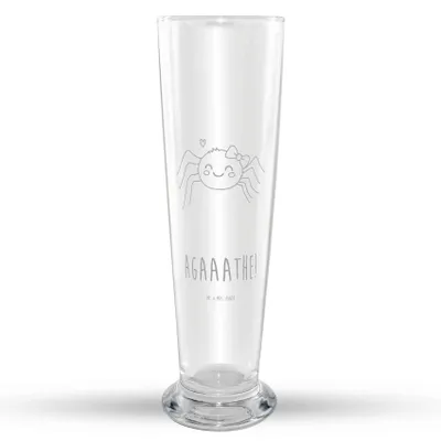 Produktbild von Mr. & Mrs. Panda Weizenglas Spinne Agathe Freude - Transparent - Geschenk, Weißbierglas, Weizen Glas, Viral, Mr Mrs, Trend, Weizenbier, Beliebte, Viraler Hit, Bier