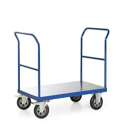 Produktbild von Bako Logistiksysteme Plattformwagen F600 mit 2 Schiebebügeln ohne Bordkante 850x500mm