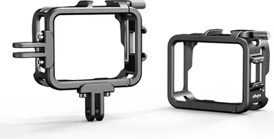 Produktbild von aMagisn Sportkamera-Videokaefig, Kamerakaefig aus Aluminiumlegierung mit zwei Kaltschuhhalterungen, Metallschutzrahmen, Vlog-Zubehoer, Ersatz fuer Insta360 GO 3S