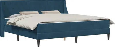 Immagine prodotto di Struttura letto con materasso Blu 200 x 200 cm Velluto