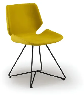 Produktbild von Gelber Sitzstuhl Moderner Metallgestell Esszimmer Polsterstühle