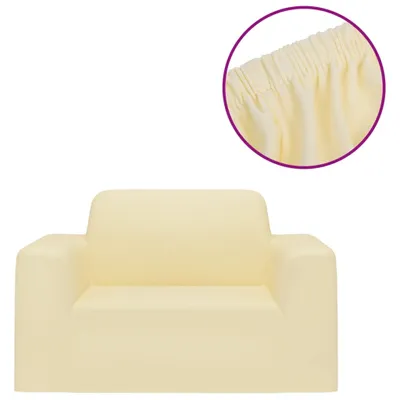Image de vidaXL Housse de canapé extensible Crème Polyester-Jersey