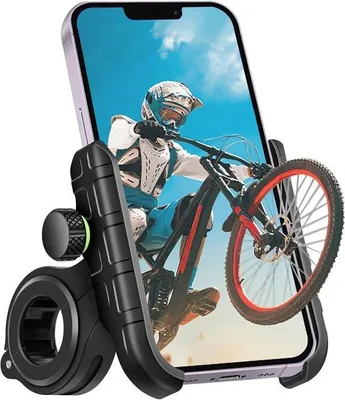 Produktbild von Einstellbare Smartphone Halterung für Motorräder - Anti-Vibration, 360° Rotation, Geeignet für iPhone, Samsung und Huawei Smartphones von 9 cm bis 17,8 cm