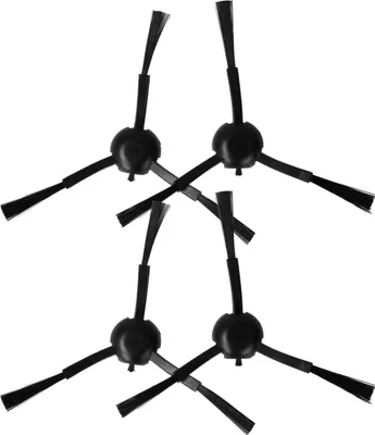 Produktbild von vhbw 4x Seitenbürste kompatibel mit Xiaomi S20+, S20 Saugroboter - Reinigungsbürsten Set, schwarz, 3-armig
