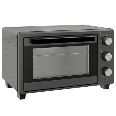 Productafbeelding van Minioven, 21 liter, 1400W, timer (60 minuten), temperatuurregeling 100-230°C, bakplaat, rooster, roestvrij staal (grijs)