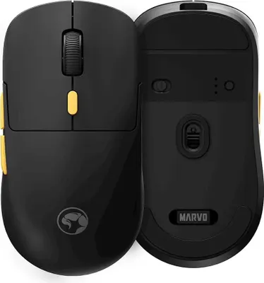 Image de Souris de jeu sans fil Marvo Niro 50 noire noire One Size