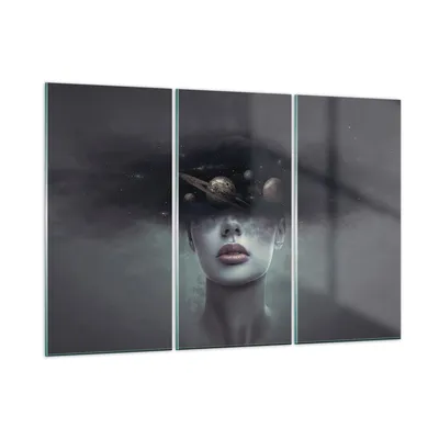 Produktbild von Bilder auf glas - 3 Teile - Quinoa Frau Gesicht - 105x70cm - Glasbilder - Wandbilder - Bilder - zum Aufhängen bereit - Wanddekoration aus Glas - Glas Bilder - Wandbild auf Glas - GCE105x70-4796