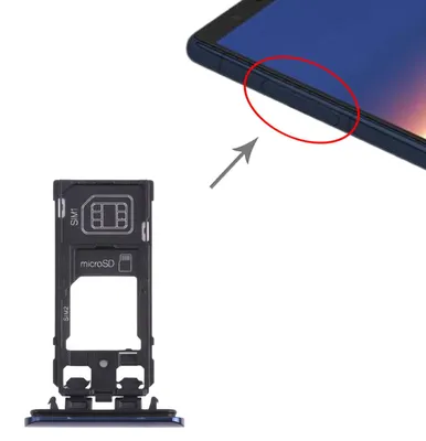 Image de Support pour cartes SIM double et Micro SD pour Sony Xperia 5, bleu, pièce de rechange