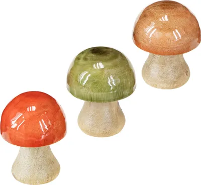 Produktbild von Herbstliche Holzpilze für dekorative Arrangements, 9 Stück