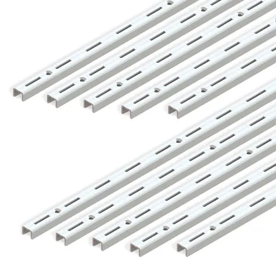 Produktbild von Emuca Satz von 10 Jagmet Wandhalterungen mit 50mm Abstand, Länge 1m, Stahl, Weiß lackiert