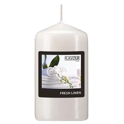 Produktbild von Flavour by GALA 6x Duft-Stumpenkerze Ø 58 mm · 110 mm weiss - Fresh Linen
