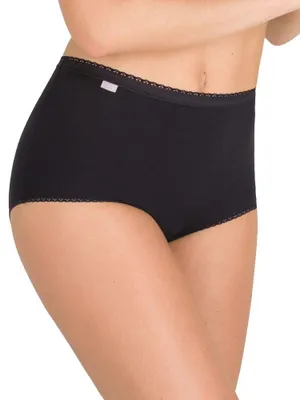 Produktbild von Playtex Damen Coton Stretch Culotte Maxi Taillenslip, Schwarz (Noir 001), 48 (He