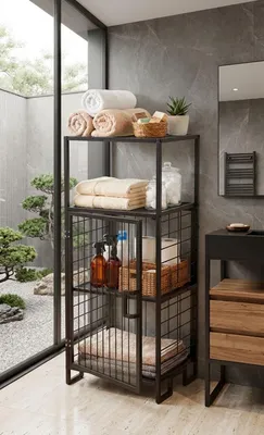 Produktbild von Skye Decor, Hochwertiger Mehrzweckschrank, Schwarz, 100% Metall, 41,5 x 96 x 33 cm