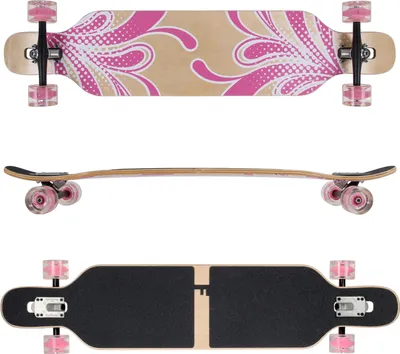 Produktbild von Design pink Blume LED Ahornholz (Flex 1) FunTomia® Longboard - 2282