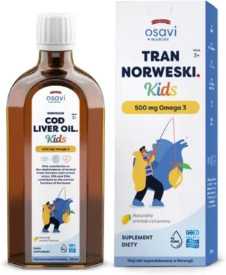Productafbeelding van VoedingssupplementenOsavi Tran Norweski Kids 500 Mg Omega 3 citroensmaak (250 ml) 8403