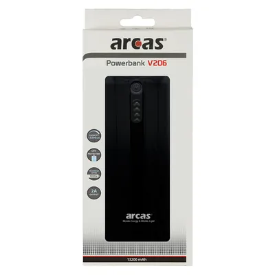 Produktbild von Arcas 20730206 Powerbank V206 13000 mAh Schwarz/Weiß