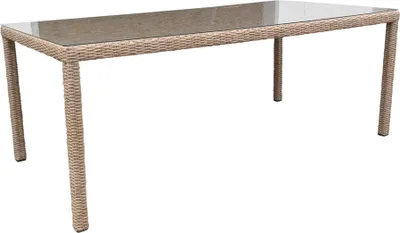 Produktbild von Polyrattan Gartenmöbel Gartentisch Esstisch 6 Personen 200 cm Coffee