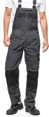 Produktbild von Pánske pracovné nohavice dungarees veľkosť 54 HELIOS dungarees pánske nohavice sivé čierne veľkosť 54 (98-103)