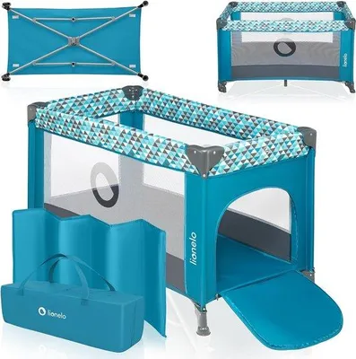 Image de Lit de voyage pliable Famanu, avec matelas, pour les enfants de la naissance à 3 ans / 15 kg