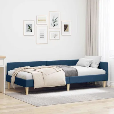 Image de Maison Exclusive - Cadre de lit d'angle bleu 90 x 190 cm Tissu