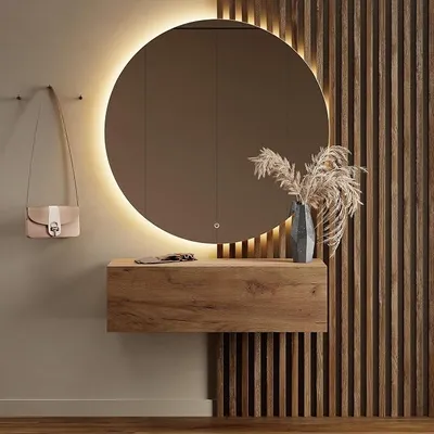 Produktbild von Flur Möbel Garderobe 100 cm Hängeschrank Kompaktgarderobe | Garderobenschrank schmal mit Klappe, Dielenschrank mit Stauraum, Wandgarderobe hängend / stehend, Soft-Open, gold eiche