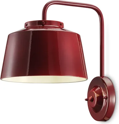 Produktbild von Wandleuchte Keramik Metall E27 H: 34 cm Bordeaux Retro Design Keramiklampe
