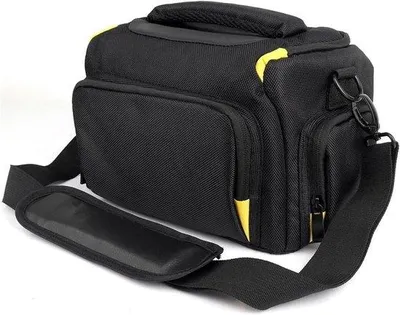 Productafbeelding van Cameratas Nylon - Fototas - Apparatuur Beschermen - Schokbestendig Lichtgewicht - Maat L - Zwart