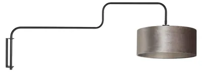 Image de Steinhauer - applique murale - Bloeba - argent noir - métal velours tissu - Ø 40cm - E27 - 4178ZW
