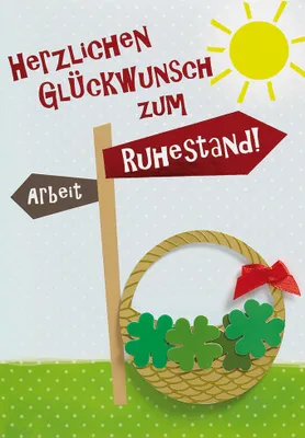 Produktbild von Ruhestand  Glückwunschkarte im Format 115x17cm mit Umschlag