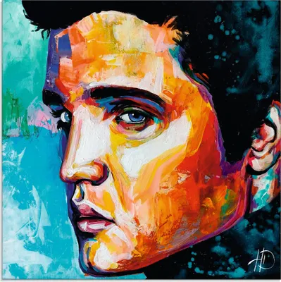 Produktbild von ARTland Glasbild Farbenfroher Rock 'n' Roll Größe: 40x40 cm