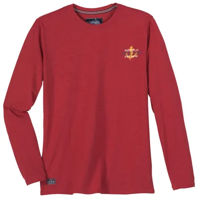 Produktbild von Redfield Longsleeve Übergröße Brustprint rot maritim