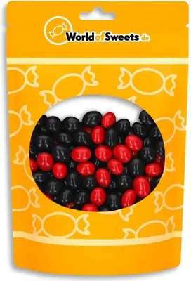 Produktbild von agilus dragees Salmiak-Dragees rot-schwarz 200g