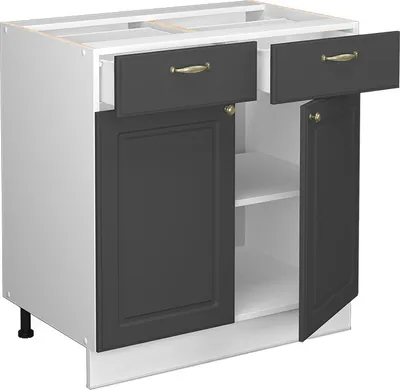 Produktbild von Küchenunterschrank Vicco Fame-Line Anthrazit-Gold 80 cm , AP Eiche, Model 45554