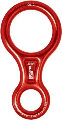 Abseilachter Figure 8 L von Singing Rock in Rot; geeignet für Klettern und Abseilen; mit einer Bruchlast von 30 kN.
